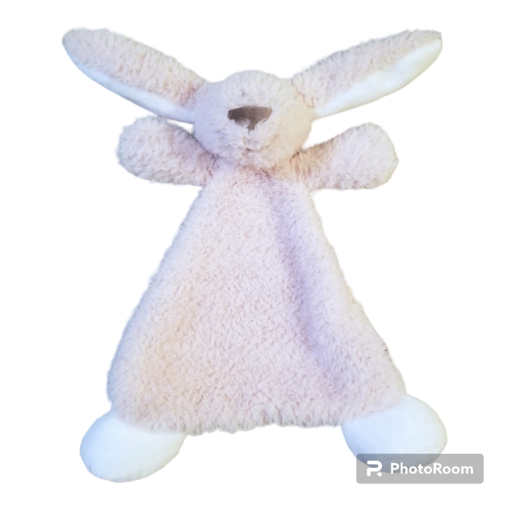 Demdaco baby Pink Bunny lovey rattle blankie